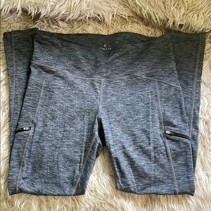 Athleta Heathered Gray Leggings with Zipper Details